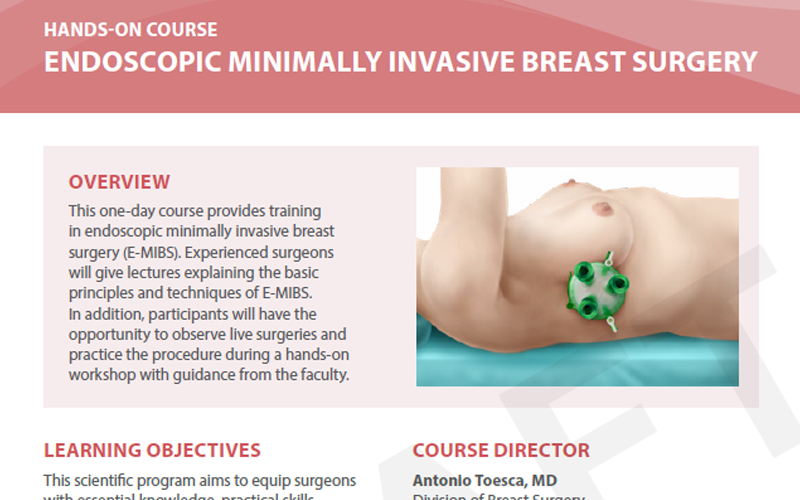 Hands-On Course Endoscopic Minimally Invasive Breast Surgery